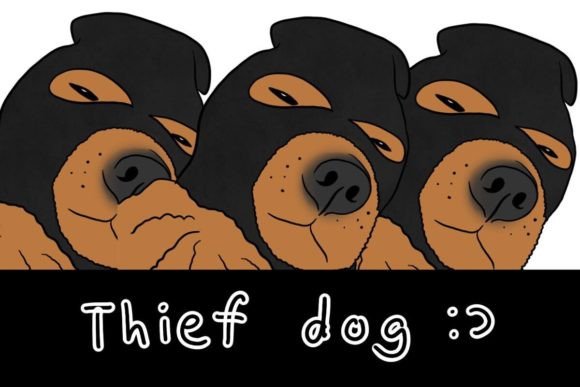 Funny Thief Dog: Adorable Art for Creative Projects