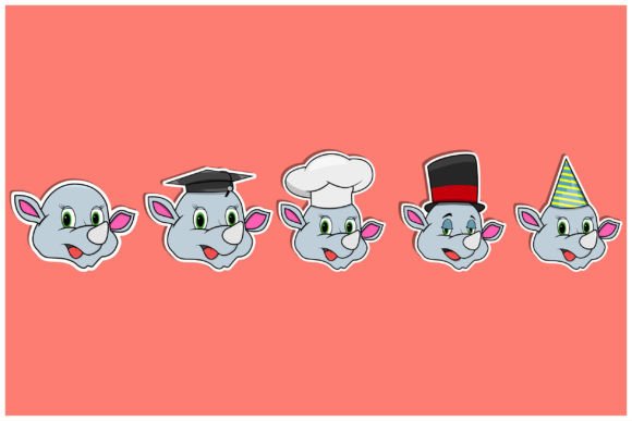 Head Rhinoceros Animal Sticker Set: Beyond Basic Graphics
