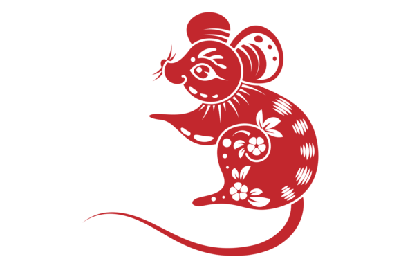 Rat Silhouette. Red Animal Shape with Fl: A Design Asset Analysis