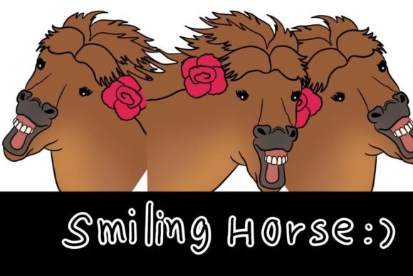 Smiling Horse, Lovely Animal: A Creative Asset for Designers